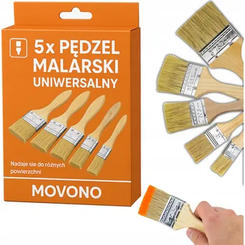 Vrták SADA 5 PLOCHÝCH MALÍŘSKÝCH ŠTĚTCŮ UNIVERZÁLNÍCH NA STĚNY, NÁBYTEK A PLOT