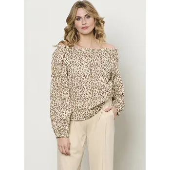 Dámské tričko &Co Woman Weiß/ Camel 6145461 3XL