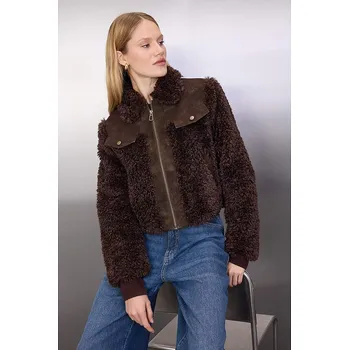 Dámská vesta Bunda trendyol Dunkelbraun 881657 S