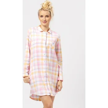 Dámské noční prádlo Key košile noční dámská LND 486 dlouhý rukáv před kolena velikost L/40