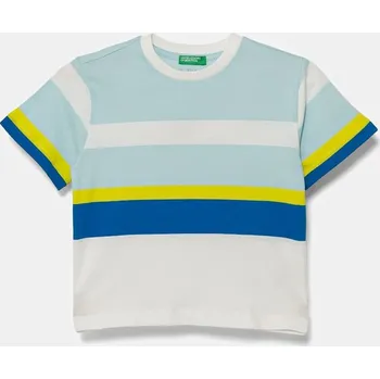 Dětské bavlněné tričko United Colors of Benetton 3V0HG10JE.P.Seasonal modrá 50X, vel. 104
