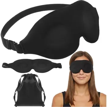 Karnevalová maska Spánková maska RUHHY 3D s paměťovou pěnou, plně nastavitelná, 100% zatemnění