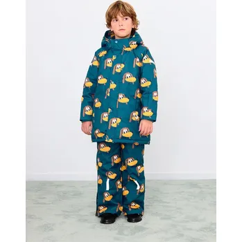 Chlapecké kalhoty Dětské lyžařské kalhoty Tinycottons DOGS SNOW PANT AW25.042 tyrkysová 69X, vel. 152