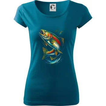 Obrázek pstruh dynamický - Dámské triko Pure - M ( Petrolejová )
