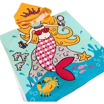 Kojenecká hygiena Dětský župan s kapucí 60 x 120 cm Pro výšku 80 - 130 cm Unisex pohádkový župan s motivem mořské panny