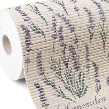 Koupelnová předložka Koupelnová pěnová rohož / předložka PRO-025 Levandule na béžovém - metráž šířka 65 cm