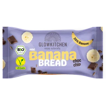 Trvanlivě pečivo Glowkitchen Banánový chlebíček s čoko kousky 70 g bio BIO VEGAN