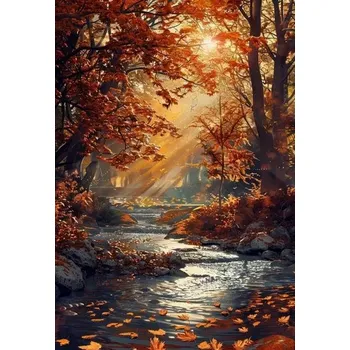 Puzzle NORIMPEX Diamantové malování Podzimní potok 30x40cm