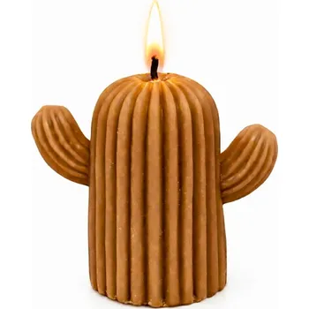 Svíčka Vonná svíčka Kaktus | 55 g | Svíčkománie3D | Barva: Hnědá