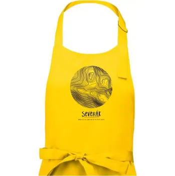Kuchyňská zástěra Severák - vrstevnice v kruhu - Pánská zástěra na vaření - Univerzální velikost ( Žlutá )