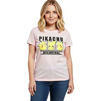 Dámské tričko Růžové dámské tričko Pikachu Pokemon Velikost: L