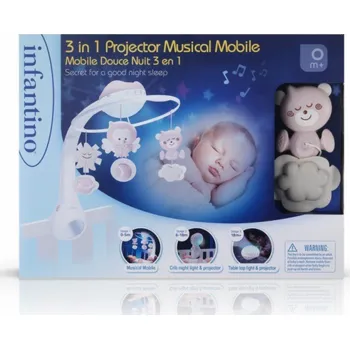 Hudební nástroj pro děti B-kids Infantino Hudební mobil 3 v 1 pudrově růžová