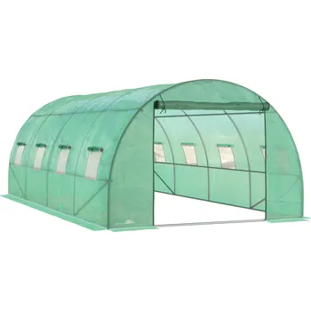 Skleník Fóliový skleník 6 x 3 x 2 m s 8 okny | zelený