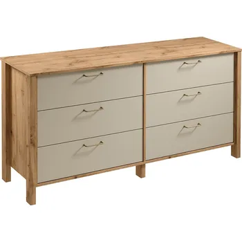 Komoda INDYGO b | komoda K6S | 170,6 cm | dub wotan/béžová