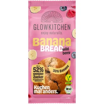 Trvanlivě pečivo Glowkitchen Banánový chlebíček s lesním ovocem 240 g bio BIO VEGAN