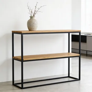 Knihovna Regál Dorme s masivní dubovou deskou