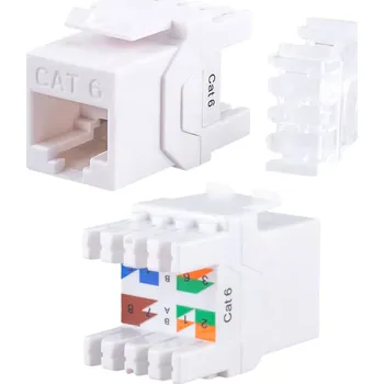 Síťový konektor W-Star KRJ45-C6-180 - Keystone Jack CAT6 RJ45 UTP, 180°, narážecí (IDC)