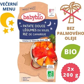 BABYBIO Sladké brambory s letní zeleninou 2× 200 g