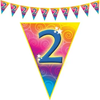 Plastová vlajková narozeninová girlanda číslo 2 délka 5m