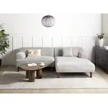 Rohová pohovka světle šedá látkové čalounění levostranná na nohách vodoodpudivá moderní styl obývací pokoj Beliani