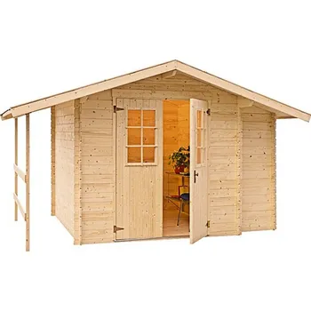 Zahradní domek Zahradní domek Oslo, severský smrk, domek: 4,41 m², skříň 1,1 m², přístřešek: 1,9 m², síla stěny: 19 mm 401019212100 KH 19-002