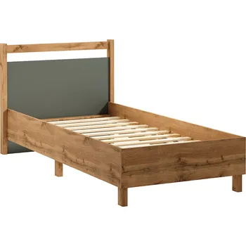 Postel INDYGO z | jednolůžko L90 | 90x200 cm | dub wotan/zelená