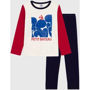 Chlapecké pyžamo PETIT BATEAU Weiß/ Rot/ Dunkelblau 7992062 152