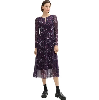 Dámské oblečení Šaty Tom Tailor Lila/ Dunkelblau 137460 36