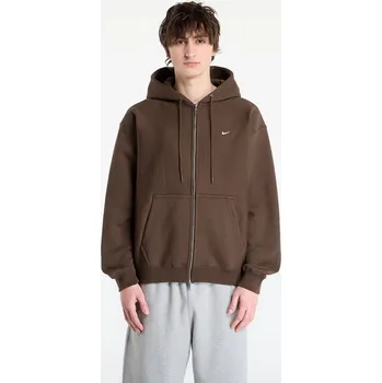 Pánská mikina Mikina Nike Solo Swoosh Men's Full-Zip Fleece Hoodie Dark Hazel/ White XL