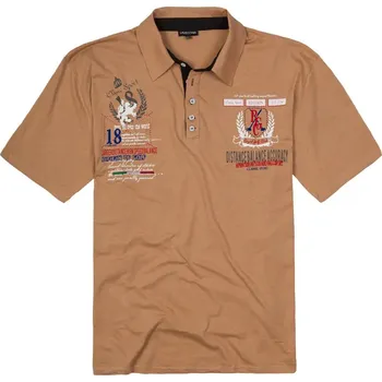 Pánské tričko LAVECCHIA polokošile pánská 2038 nadměrná velikost béžová 7XL