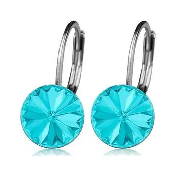 Náušnice NBS08-LT Ocelové náušnice s krystaly Swarovski® LIGHT TURQUOISE