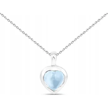 Náhrdelník STŘÍBRNÝ NÁHRDELNÍK S MODRÝM TOPAZEM SRDCE