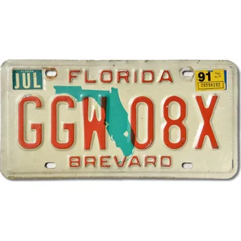 Plechová cedule Americká SPZ Florida Green Map