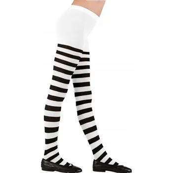Dámské punčochy PUNČOCHÁČE S PRUHY ČERNO-BÍLÉ KARNEVAL 11-14