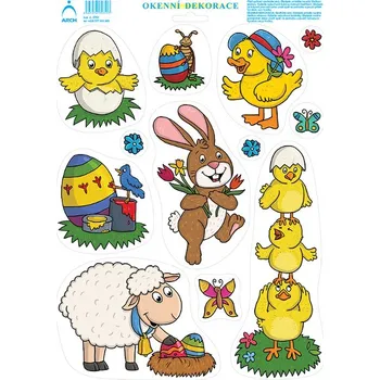 Okenní dekorace Velikonoční okenní folie Kuřátko ve skořápce 33x24cm 952230