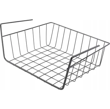 Drátěná police ZÁVĚSNÝ KOŠÍK POD POLICI PŘÍDAVNÁ POLICE ČERNÝ 32CM