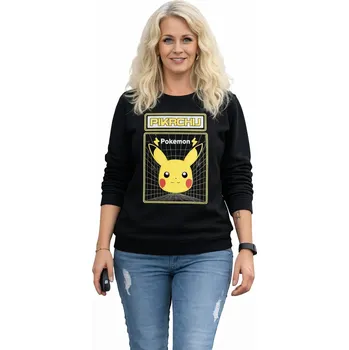 Dámská mikina Černá dámská mikina Pikachu Pokemon Velikost: XL