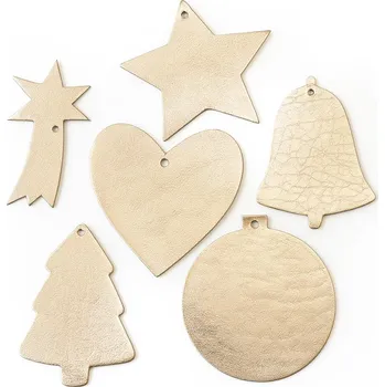 Vánoční dekorace Arwel Zlatá sada kožených vánočních ozdob 412-1310-01