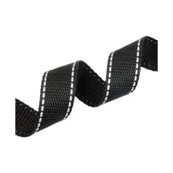 Textilní nažehlovací páska Reflexní popruh 25 mm / 1,4 mm černá 580 pp