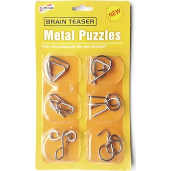 Hlavolam Sada 6 kovových hlavolamů