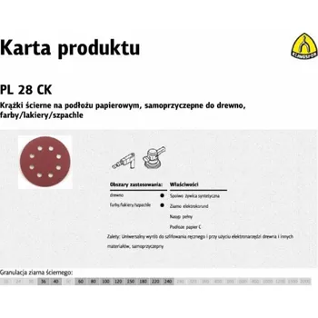 Brusný kotouč Klingspor brusný kotouč samolepicí 125mm PL28CK gr.150 GLS5, 8 otvorů, 50 kusů (270702)
