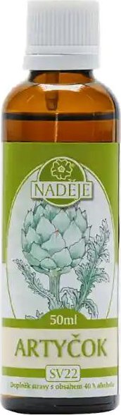 Naděje-Podhorná Artyčok tinktura z bylin 50 ml na trávení, játra, žlučník a močové cesty