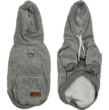 Obleček pro psa Vsepropejska Cotex bavlněná mikina pro psa s poutkem Barva: Šedá, Délka zad (cm): 24, Obvod hrudníku: 34 - 38 cm