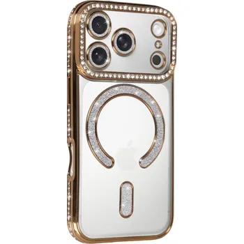 Pouzdro na mobilní telefon Zadní kryt Bling Magsafe pro iPhone 17 Pro Max gold