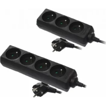 Prodlužovací kabel Domácí prodlužovací kabel AWTools černý 3 zásuvky 1,5 m s uzemněním (AW24670)