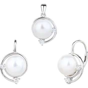 Souprava šperků Bealio BEALIO 13827 Stříbrná souprava ŘÍČNÍ PERLA 03-13827-3903