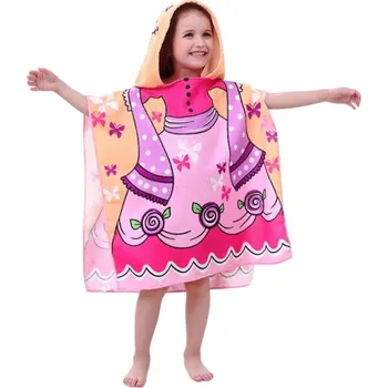 Kojenecká hygiena Dětský župan s kapucí 60 x 120 cm Pro výšku 80 - 130 cm Unisex dětský župan s potiskem princeznovských šatů