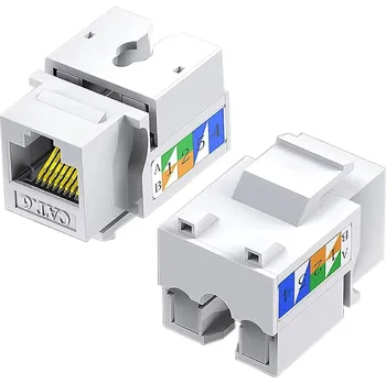 Síťový konektor W-Star KRJ45-C6-90 - Keystone Jack Cat6 RJ45, narážecí, 90°, UTP (LSA/ KRONE 110)