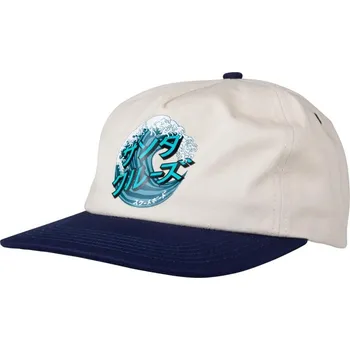 Módní doplněk SANTA CRUZ kšiltovka - Japanese Wave Dot Cap Off White/Navy (OFF WHITE-NAVY)