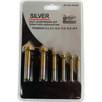 Masážní přístroj Stříbrná sada šesti kónických fréz (10416)